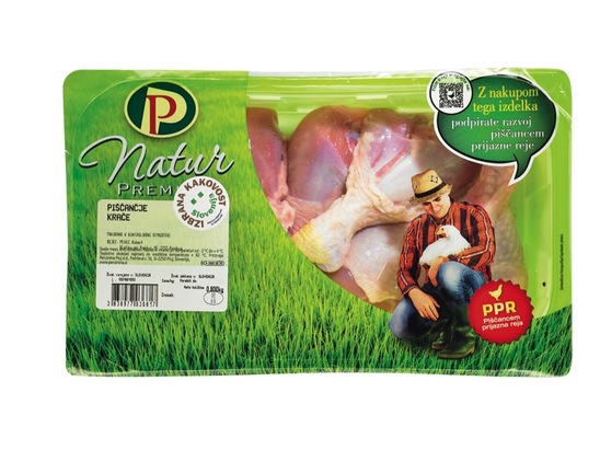 Piščančje krače Natur premium, Perutnina Ptuj, pakirano, 800 g, IK