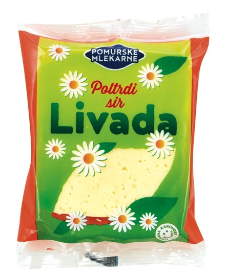 Poltrdi sir Livada, brez laktoze, Pomurske mlekarne, pakirano, 300 g