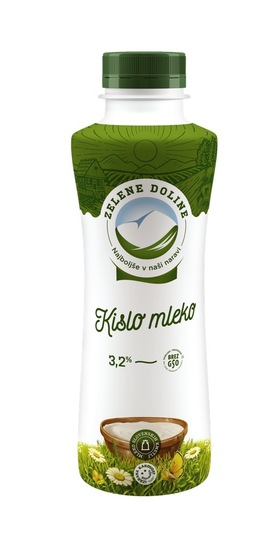 Kislo mleko, 3,2 % m. m., Zelene Doline, 500 g