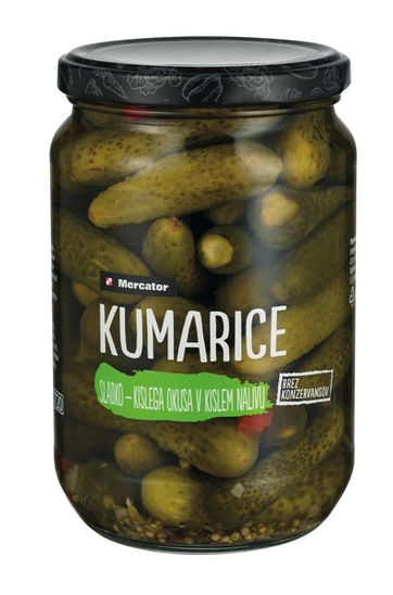 Sladko kisle kumarice, Mercator, 670 g