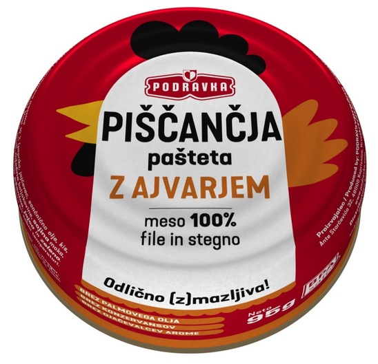 Piščančja pašteta z ajvarjem, Podravka, 95 g