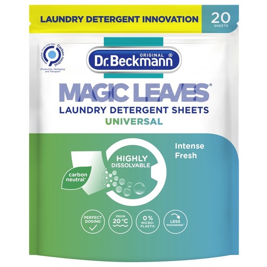 Detergent za pranje perila v lističih, Magic Leaves Universal, Dr. Beckmann, 20/1