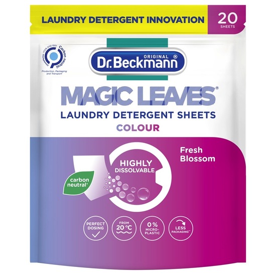 Detergent za pranje perila v lističih, Magic Leaves Color, Dr. Beckamnn, 20/1