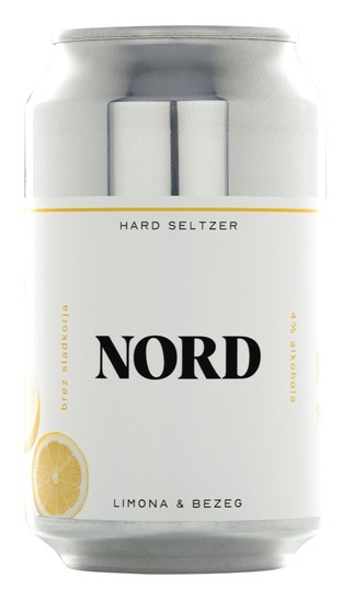 Alkoholni napitek, Limona in bezeg, Nord Hard Seltzer, 4,0 % alkohola, 0,33 l