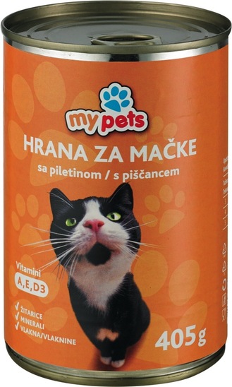 Hrana za mačke My pets s perutnino, 405 g