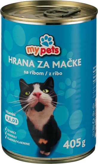 Hrana za mačke z okusom ribe, My pets, 405 g