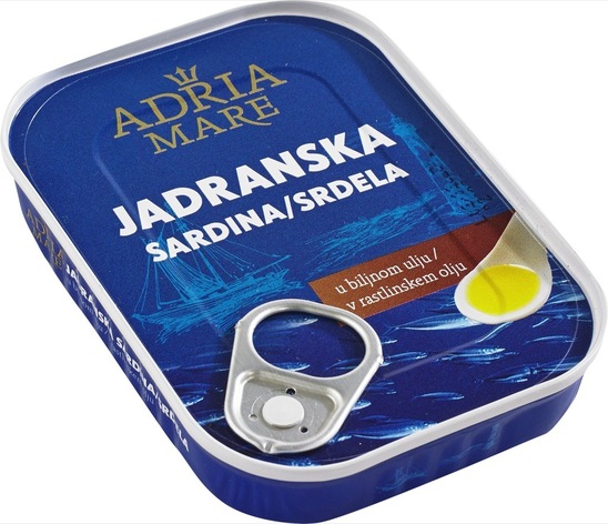 Sardine v rastlinskem olju, Adria Mare, 105 g