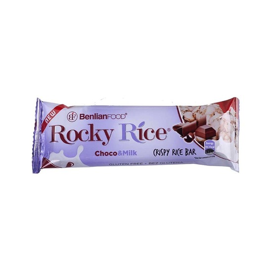 Riževa ploščica brez glutena, čokolada in mleko, Rocky Rice, 18 g