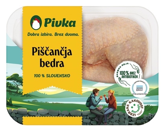 Piščančja bedra, Pivka, pakirano, 800 g, IK