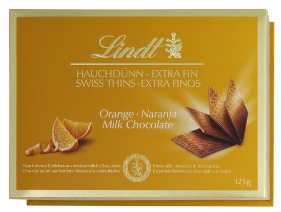 Čokoladne ploščice s pomarančo, Lindt, 125 g