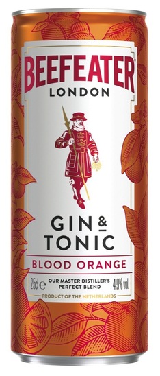 Pijača, Gin&Tonic Blood Orange, Beefeater, 4,9 % alkohola, 0,25 l