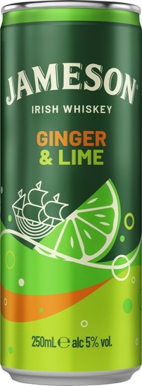 Pijača, Ginger & Lime, Jameson, 5 % alkohola, 0,25 l