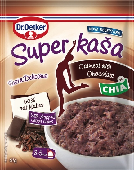 Super ovsena kaša s čokolado in chia semeni, Dr. Oetker, 61 g