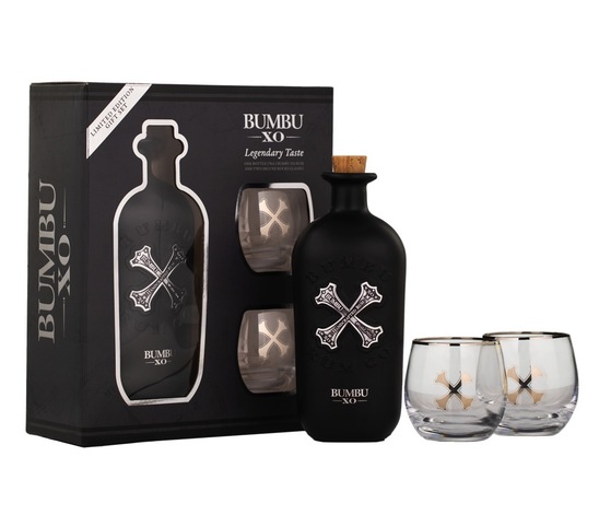 Rum, XO, Bumbu, 40 % alkohola, 0,7 l + 2 kozarca