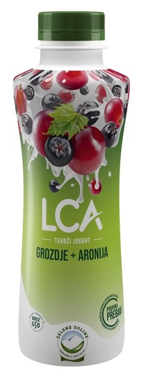 Tekoči jogurt z okusom grozdja in aronije, 1,1 %, LCA, 500 g