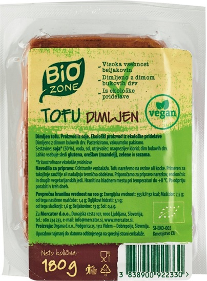 Dimljen tofu, Bio Zone, 180 g
