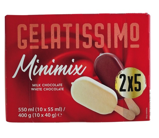 Sladoled na palčki, Minimix, Gelatissimo, 10 x 55 ml