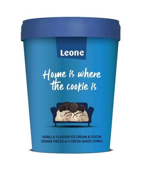 Sladoled v lončku, piškotek, Leone, 450 ml