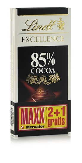 čokolada Lindt Excellence 85%, 100g MAXX 2+1 