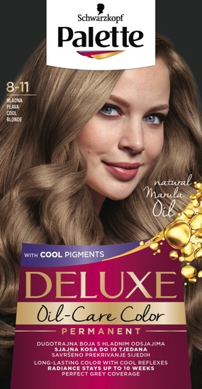 Barva za lase Deluxe, 8-11 hladna blond, Palette