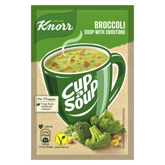 Brokolijeva juha s popečenimi kruhki Cup a Soup, Knorr, 16 g