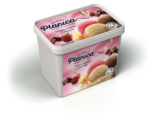 Sladoled, čokolada, jagoda in vanilija, Planica, 2 l
