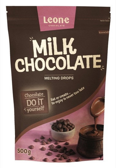 Čokoladne kapljice, mlečna čokolada, Leone, 500 g
