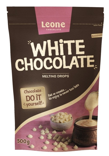 Čokoladne kapljice, bela čokolada, Leone, 500 g