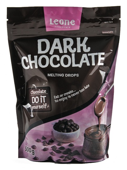 Čokoladne kapljice, temna čokolada 60 %, Leone, 500 g