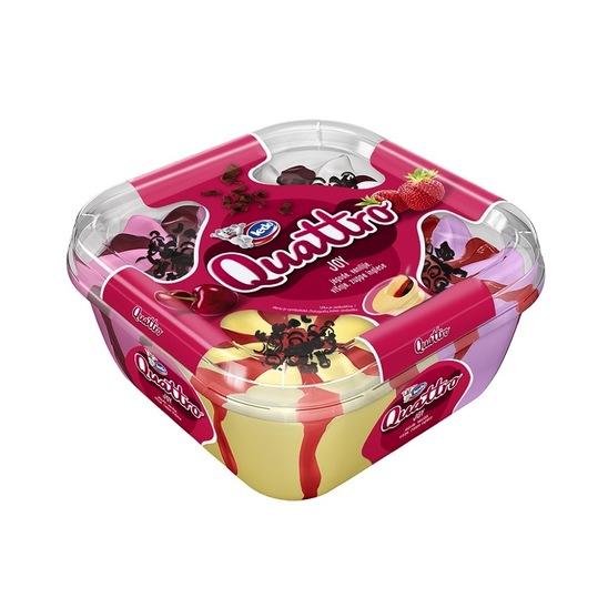 Sladoled Quattro, jagoda, višnja in vanilija, Ledo, 1650 ml