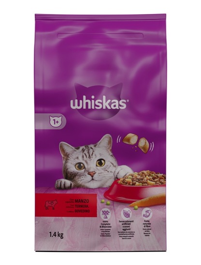 Hrana za mačke, govedina, Whiskas Adult, 1,4 kg