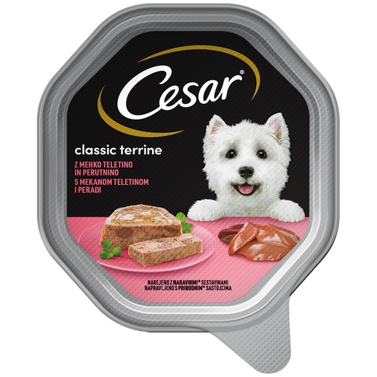 Hrana za pse, teletina in perutnina, Cesar, 150 g