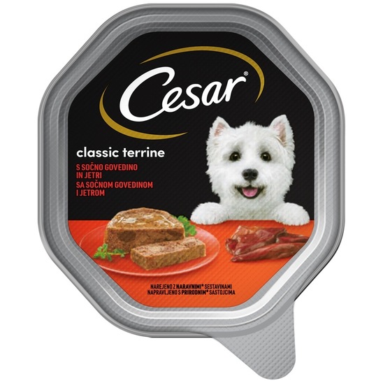 Hrana za pse, govedina in jetra, Cesar, 150 g