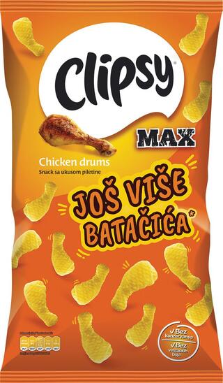 Flips z okusom piščanca, Clipsy Max, 120 g