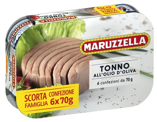 Tuna v oljčnem olju, z manj olja, Maruzzella, 6 x 70 g