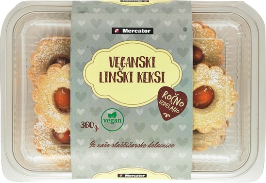 Veganski linški keksi, Mercator, 360 g