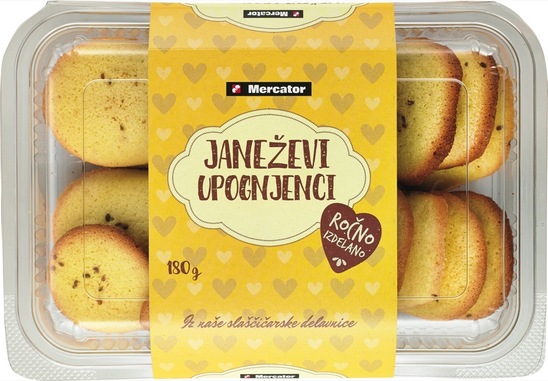 Keksi janževi upognjenci, Mercator, 180 g