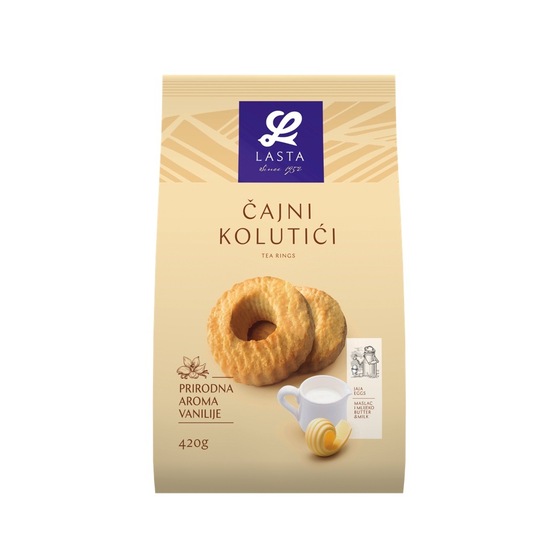 Keksi, čajni obročki, Lasta, 420 g