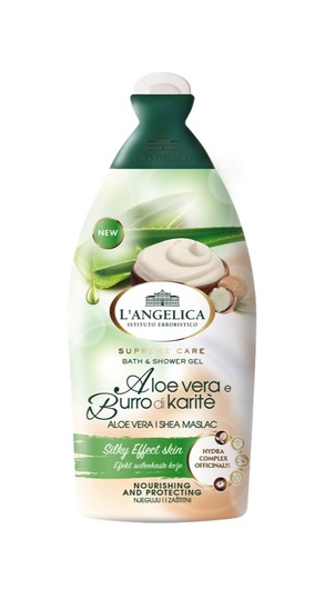 Gel za prhanje in kopel, aloe vera in karitejevo maslo, L'Angelica, 500 ml