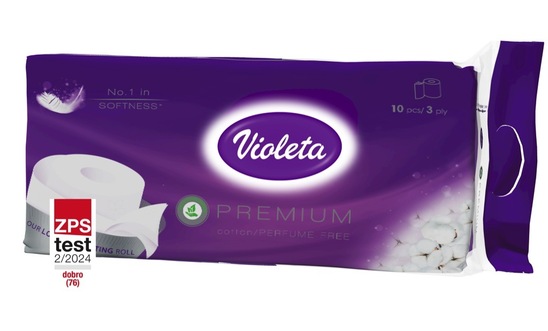 Toaletni papir Premium, Violeta, 3-slojni, 10 rolic