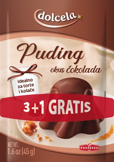 Čokoladni puding, Dolcela, 180 g, 3+1 gratis
