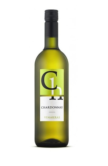 Chardonnay, kakovostno belo vino, Vinakras, 0,75 l