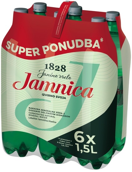 Gazirana naravna mineralna voda, Jamnica, 1,5 l, 6/1