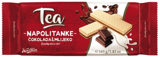 Napolitanke Tea Wafers, čokolada in mleko, Koestlin, 165 g