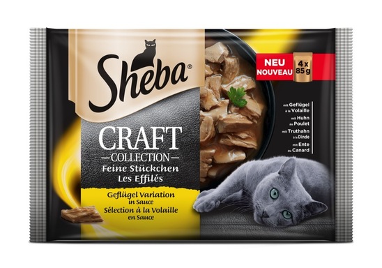 Hrana za mačke, perutninski izbor, Sheba, 4 x 85 g