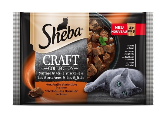 Hrana za mačke, sočni izbor, Sheba Craft, 4 x 85 gr