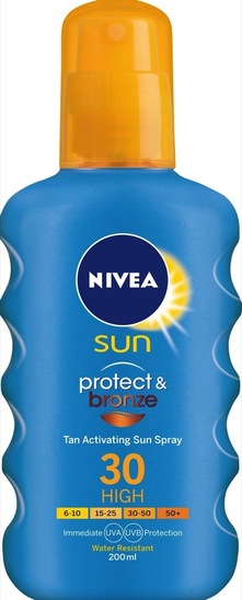 Zaščitni sprej za sončenje, Protect & Bronze, SPF 30, Nivea Sun, 200 ml