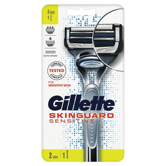 Ročni brivnik Skinguard sensitive + 2 nastavka, Gillette