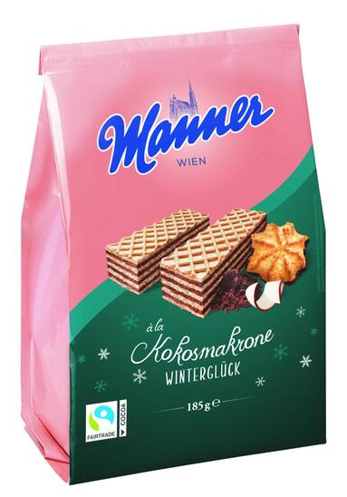 Napolitanke z okusom kokosovega makrona, Manner, 185 g