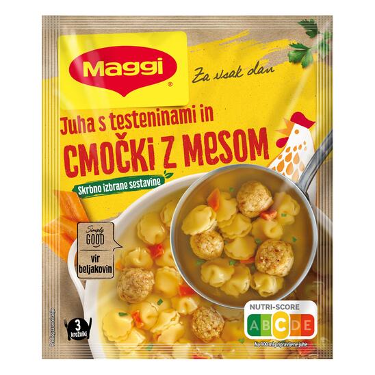 Juha s testeninami in mesnimi cmočki, Maggi, 39 g